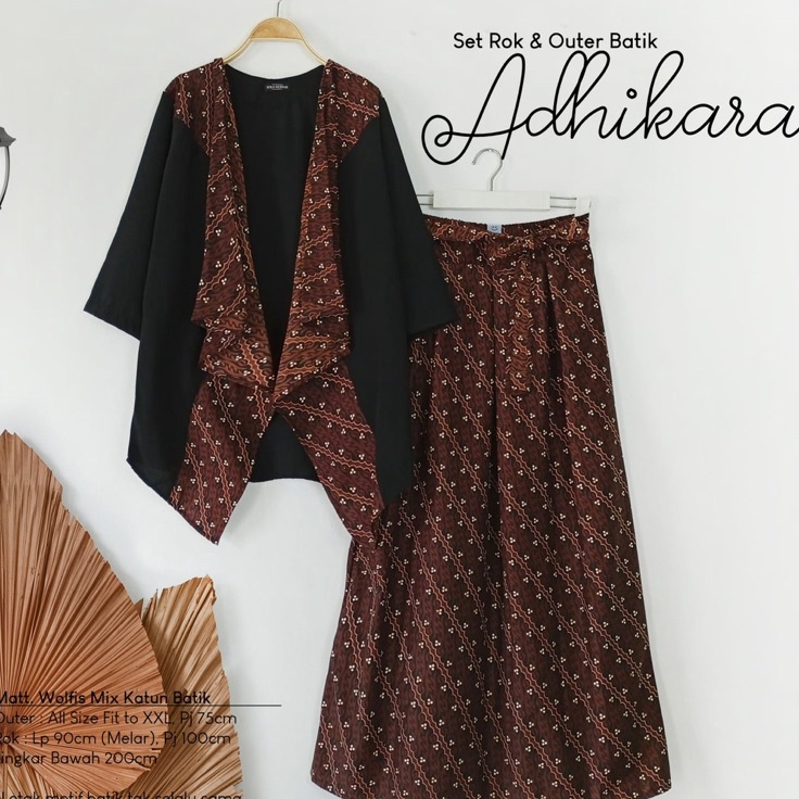 Idc1C6o [ORI SVJ] SETELAN BATIK ROK OUTER BLOUSE MODEL TERBARU REMAJA ABG WANITA DEWASA BAJU GAMIS S