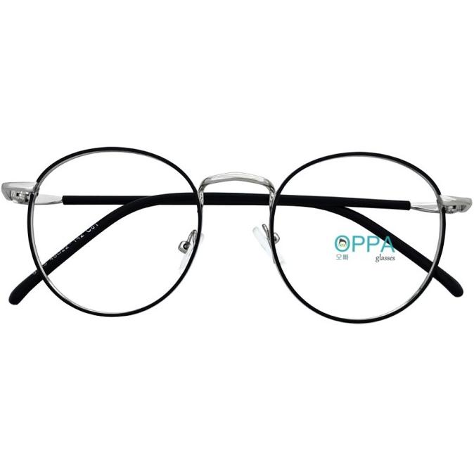 Terbaik Frame Kacamata Korea Pria Wanita Oppa Op02 Blsv Hitam Bulat Fashion Original