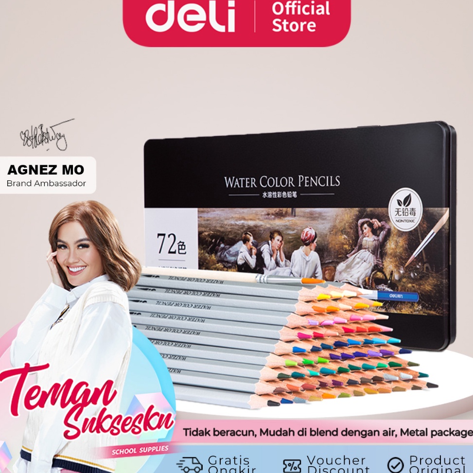 

➵Grosir→ Deli Pensil Warna 24/36/48/72 WARNA tidak beracun, dapat dicuci dan teknologi hybrid 6521 N91
