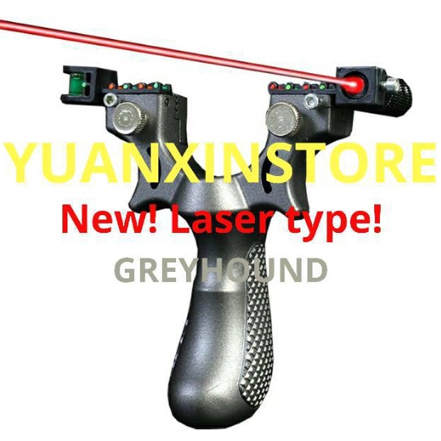 STOK TERBATAS **TERBARU** KETAPEL GREYHOUND FLATBAND SLINGSHOT WITH LED and OPTIC SCOPE, HARD RESIN.