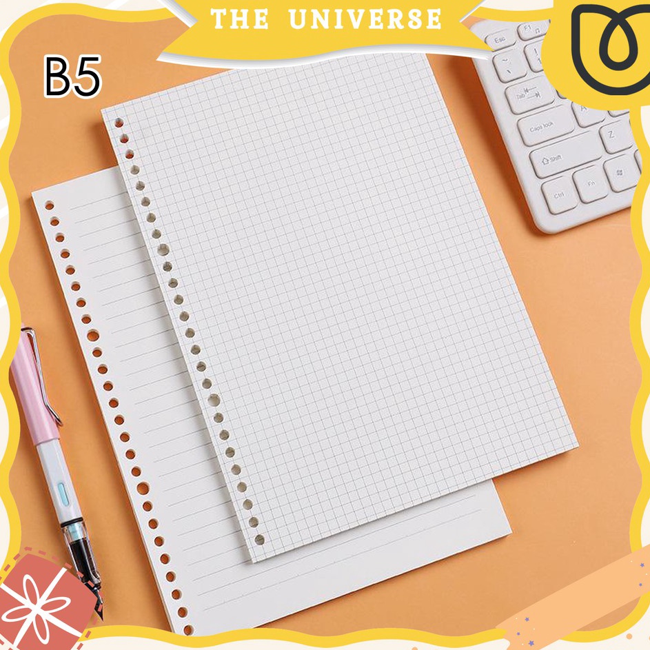 

➞Model Terkini✸➮ [THE UNIVERSE] 100gsm 26 Lubang Isi Binder B5 Polos Bergaris Refill Kertas Binder Loose Leaf - ST013 V45 ❀