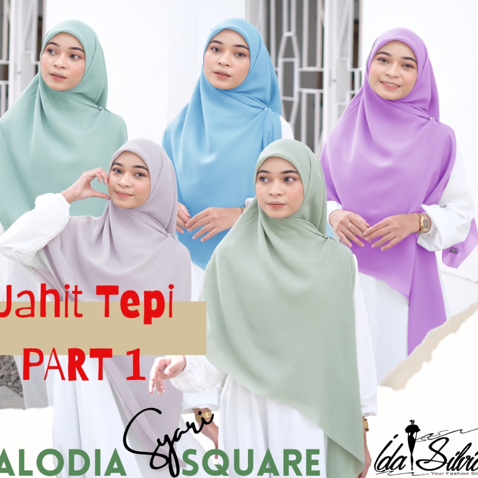 ➔➝✺❇ (Jahit Tepi) Jilbab Segiempat SYAR'I Jumbo Kerudung Segi Empat Syari Hijab square Premium /  Sa