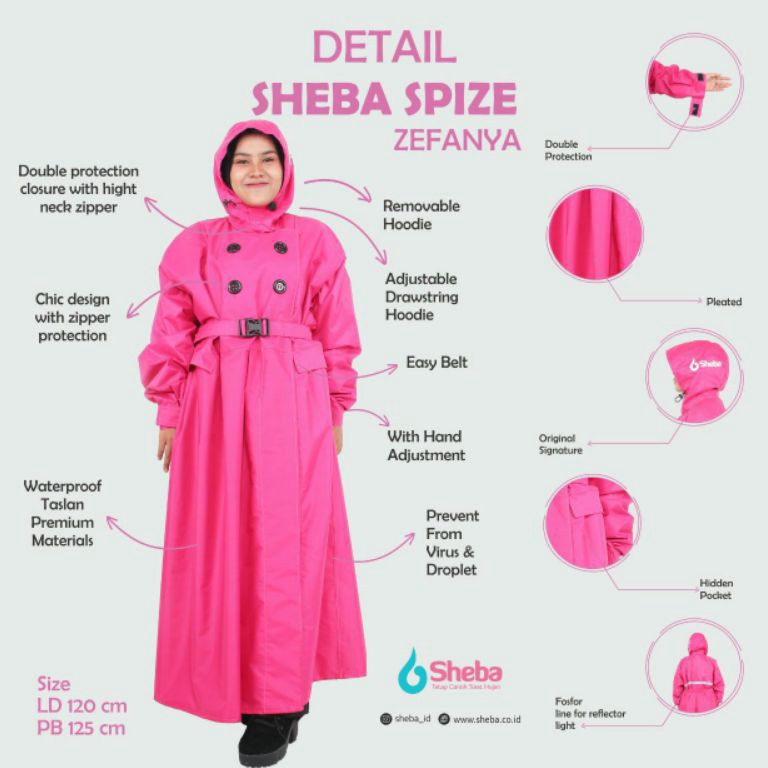 RECOMENDED Ready Jas Hujan Sheba Spice Zefanya khusus size bertubuh mungil atau remaja
