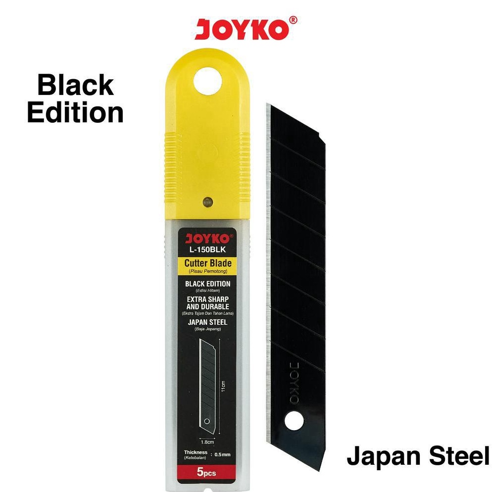 

Barang Original Cutter Blade Refill Isi Pisau Pemotong Joyko L-150BLK Japan Steel 5Pcs Eleoen