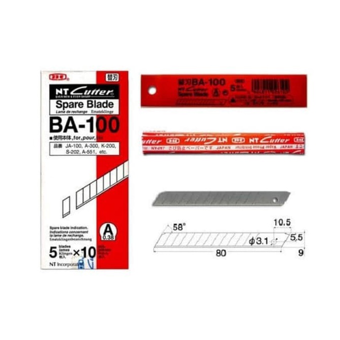 

[PROMO BS4N] Isi Cuter Refill Cutter Spare Blade NT Kecil BA-100 BA100 172