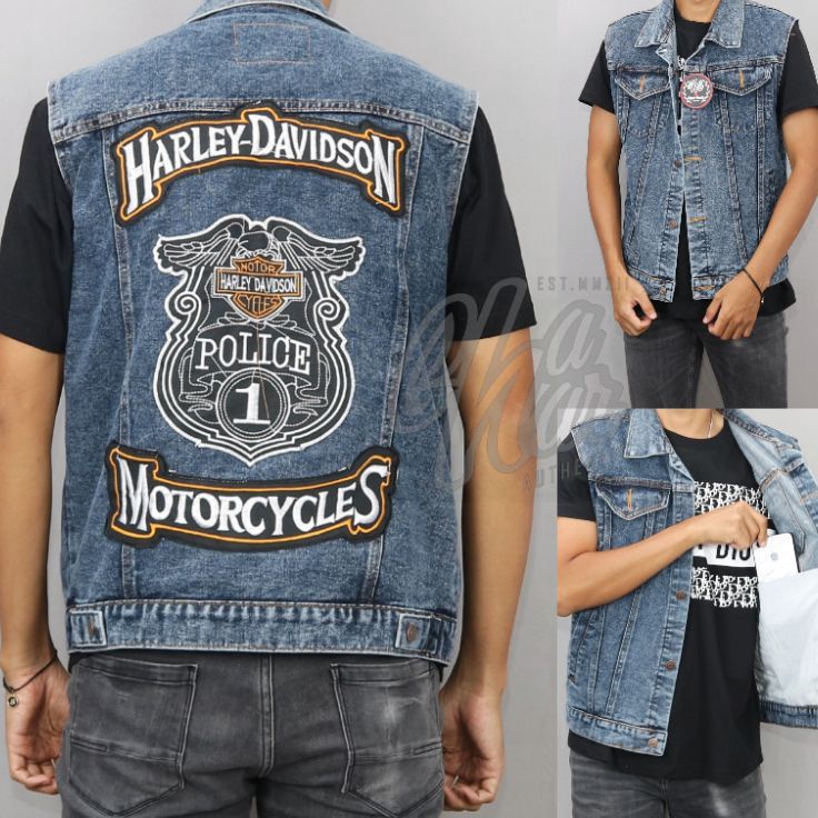 ✤Terbaru ROMPI MOTOR JEANS HARLEY PRIA SANDWASH JUMBO M- XL VEST Body Protector Bikers Sakatsu DISTR