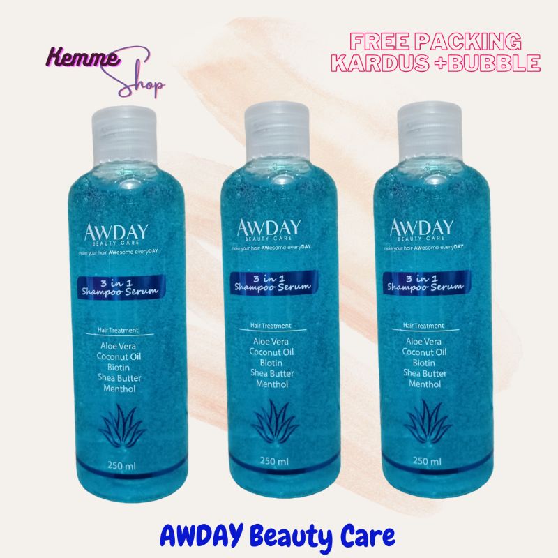 AWDAY 3in1 SHAMPOO 250ML Serum Hair Treatment AWDAY BEAUTY CARE SHampoo serum