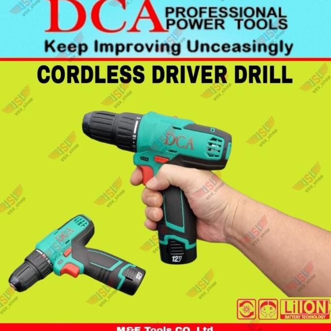 Dca Adjz1202E Cordless Driver Drill Mesin Bor Baterai Cordless Drill