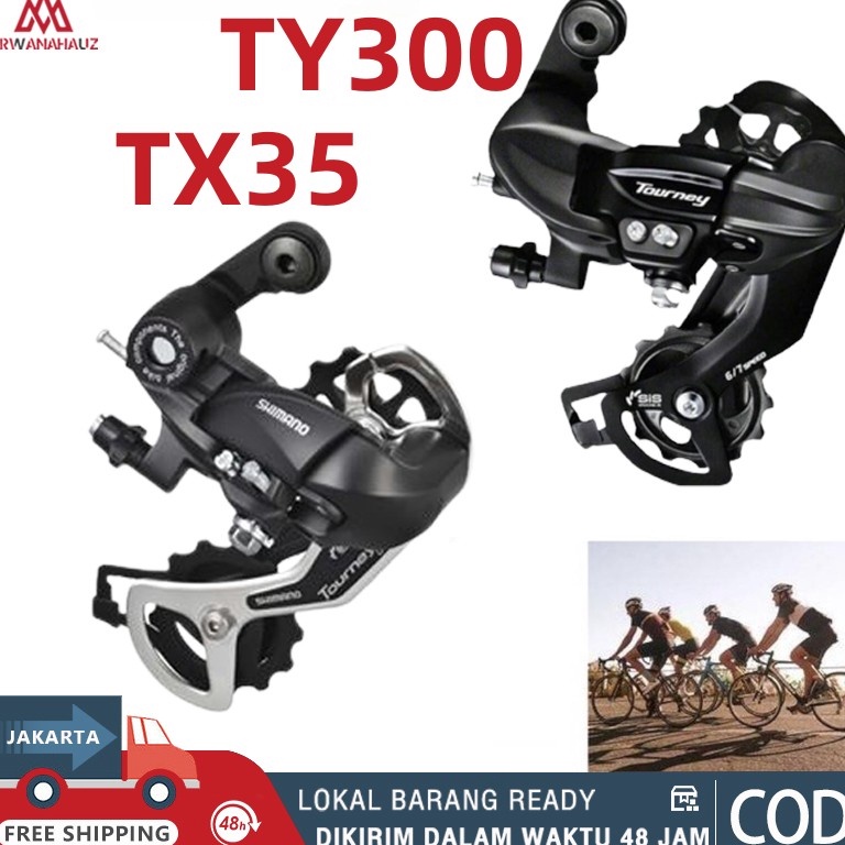 BOOMING RD Shimano Tourney 6 7 8 Speed TX35 Rear TY300 Model 18 21 24 spd derailleur Sepeda gunung x