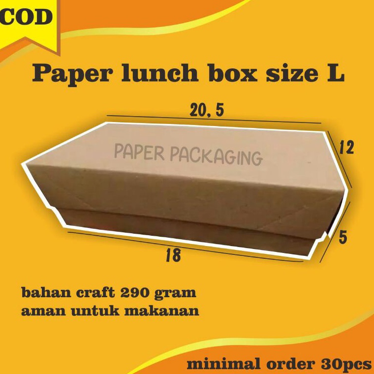 

❈Terbaru➡ Paper Lunch box ( isi 25 pcs )Packaging kotak Kemasan Makan Makanan Packaging dus nasi size L Ayam Geprek 041 ★