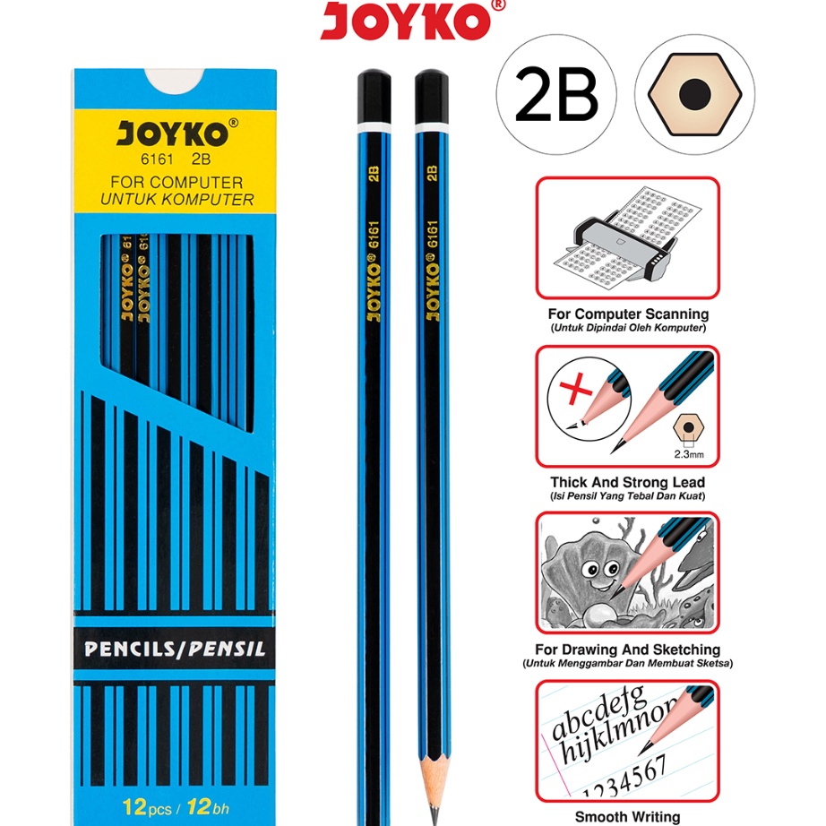 

Ready✻ Pencil Pensil Joyko 6161 2B 1 BOX 12 PCS L69