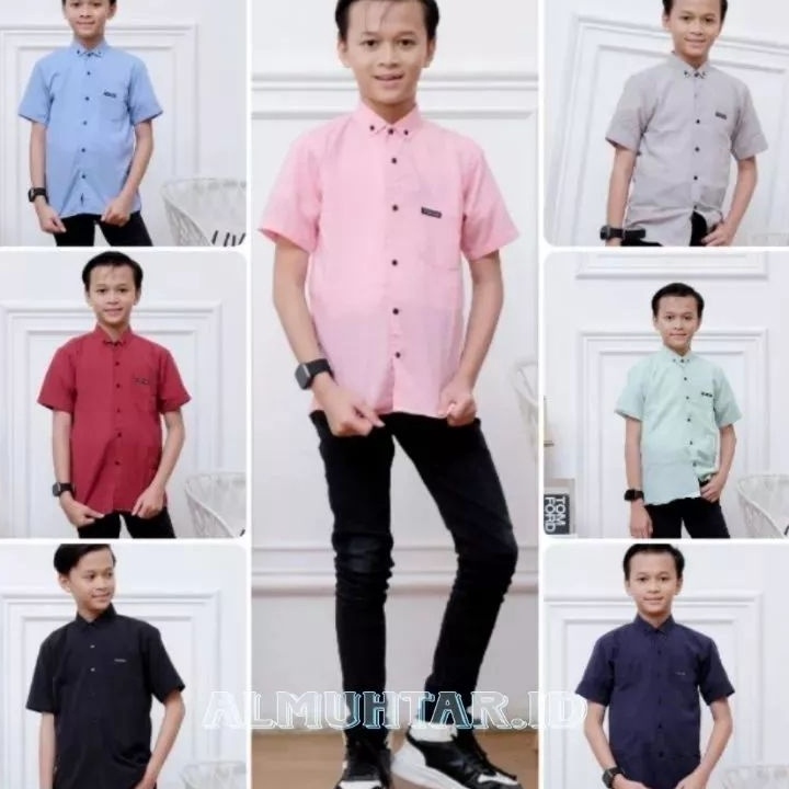 Best Seller Kemeja anak laki laki 8-15 tahun // baju Hem anak remaja // COD baju anak terlaris