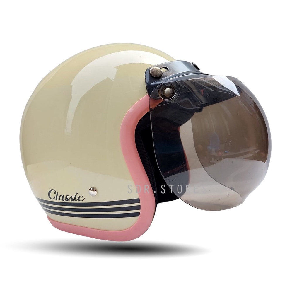 BEST SELLER HELM BOGO HELM RETRO WANITA WARNA PASTEL LUCU HARGA MURAH