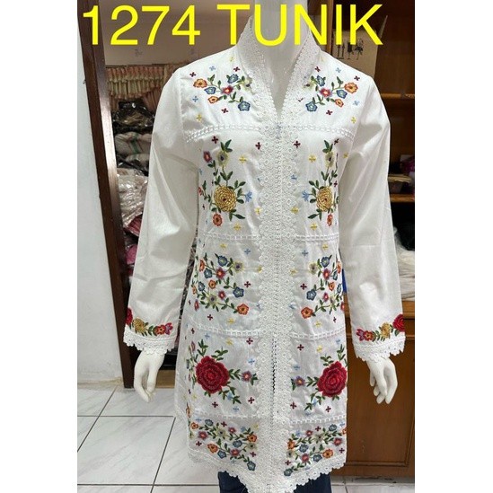 Terlaris Kebaya Tunik Modern / Kebaya Tunik Alexuez Putih ,Hitam Merah