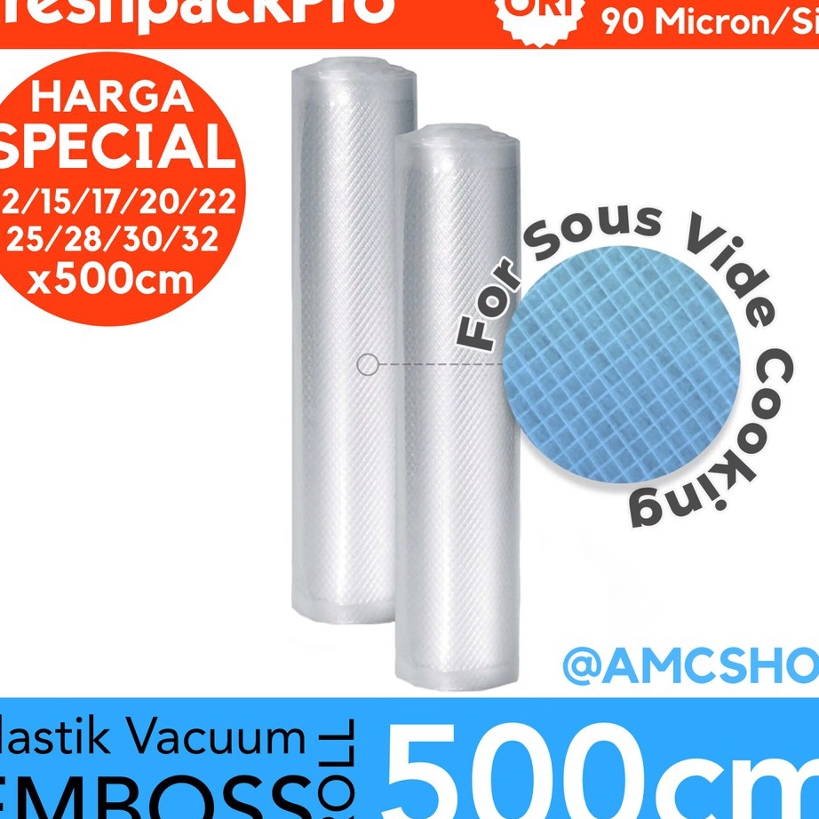 

✴Ready Stock FreshpackPro 5 Meter Plastik Vacuum Vacum Sealer Packing Roll Embos / Embossed Food Grade Emboss C64 ✬
