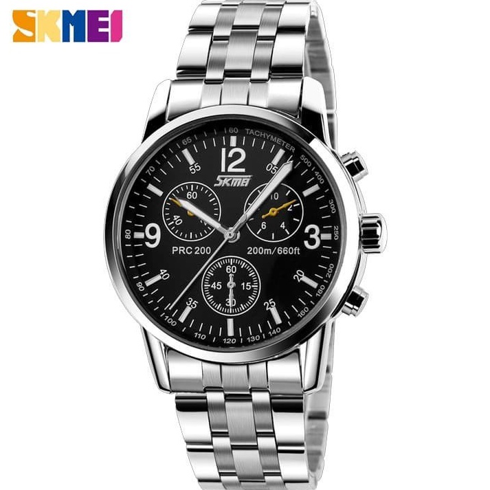 ♦0wv Jam Tangan Terbaru Murah Pria SKMEI 9070S Anti Air Y2K6 Analog Tali Kulit Cowok Terlaris Keren 