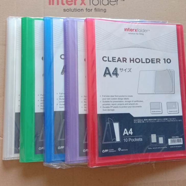 

✷Ready Stock❂ Clear Holder A4 10 Pocket Inter X / Display Album / Dokumen Keeper L40 ❃