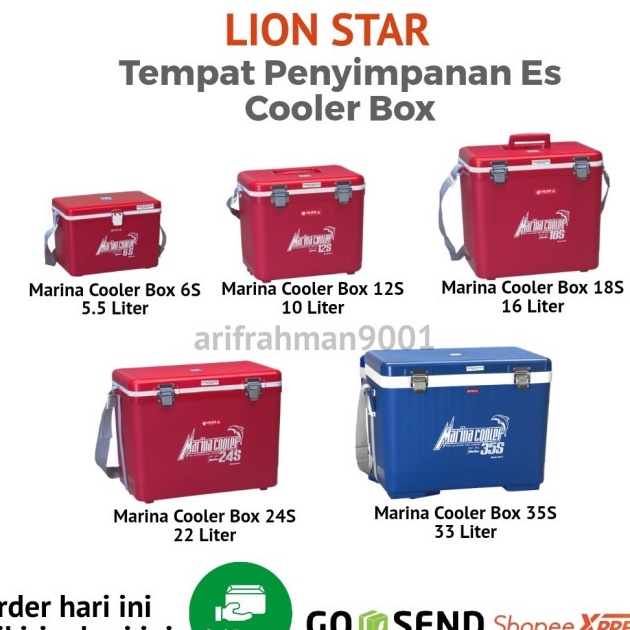 ELN157 Lion Star Marina Cooler Box 6s , 12s , 18s , 24s , 35s , 40 Liter , 55 Liter , 72 Liter Cool 