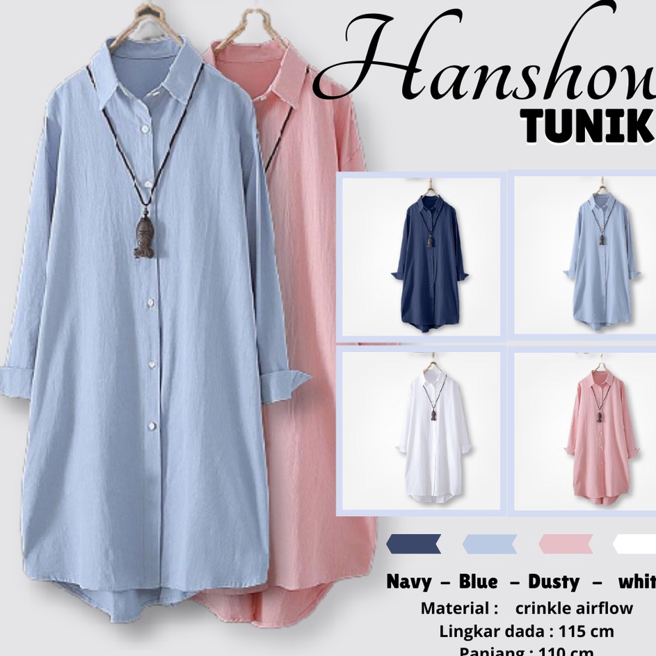 ☍☌✵❂ TUNIK CRINCLE / HANSHOW TUNIK CRINCLE / CRINCLE BLOUSE / BLOUSE KOREA Murah Banget