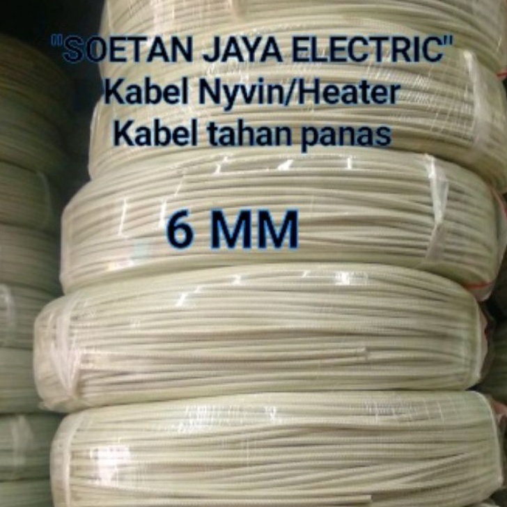 Readystock Kabel Tahan panas 6mm/ Kabel Heater / Kabel Nyvin 6mm (meteran)