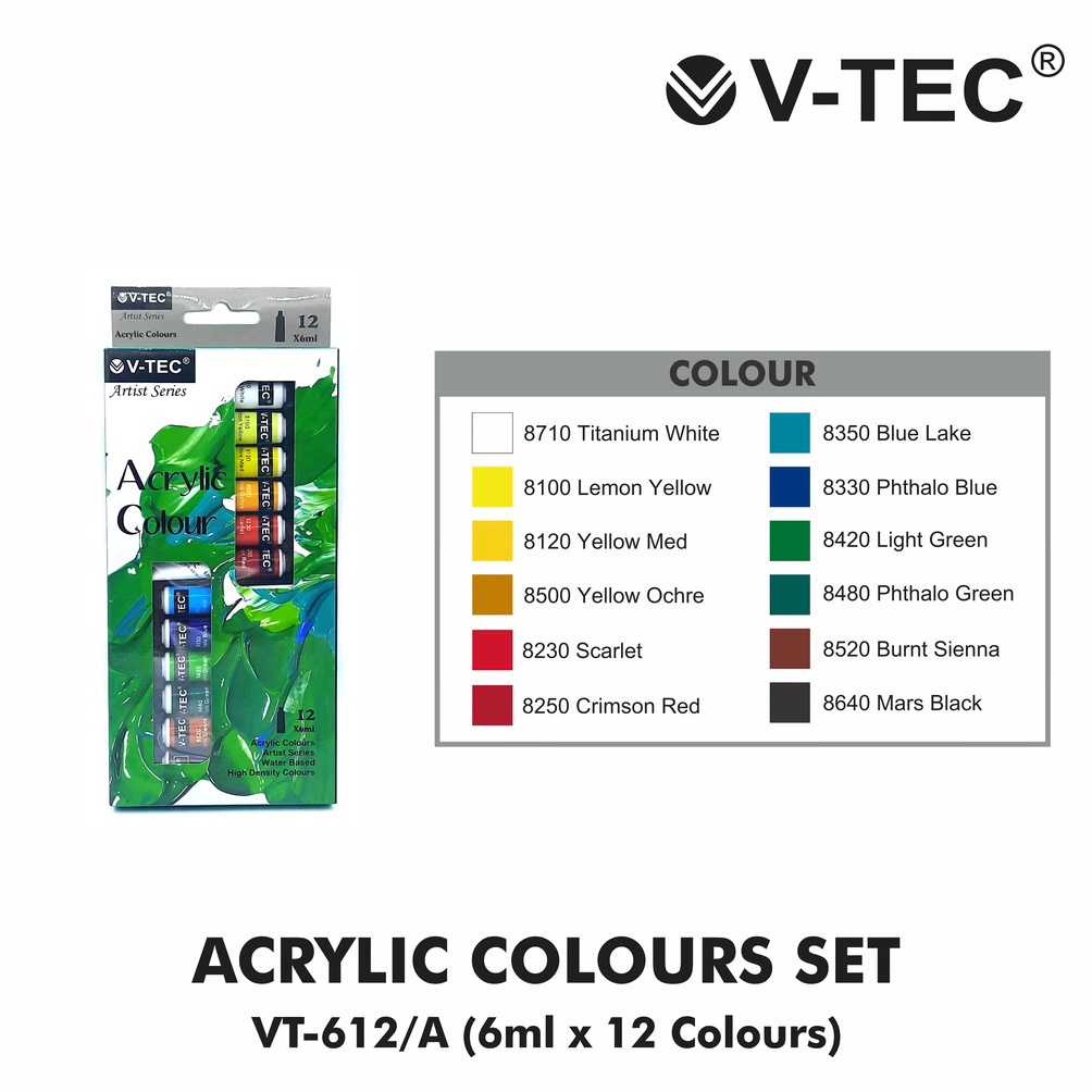 

Dijamin Ori Acrylic colour / Cat Air Acrylic Isi 12 warna - 18 warna 6ml Vtec 114
