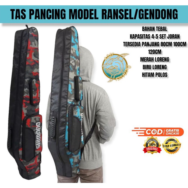 MURAH Tas Pancing Shimano 100cm Kantong 2 Lapis Eva Tas joran  Tas Pancing 100cm. Tas Pancing Ukuran