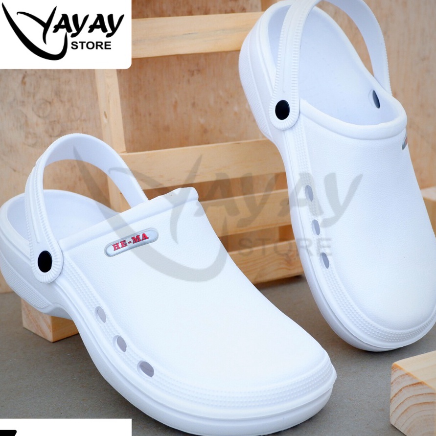 HOT SALE Sandal Sepatu Model CROCS Putih SANDAL MEDIS / BIDAN / DOKTER / OPERASI / ICU Sandal KODOK 
