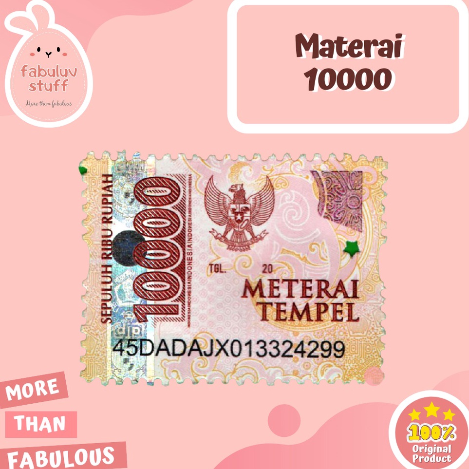 

✷Big Sale➢ ATK ~ Materai Rp.10.000 Asli / Materei 10000 D41