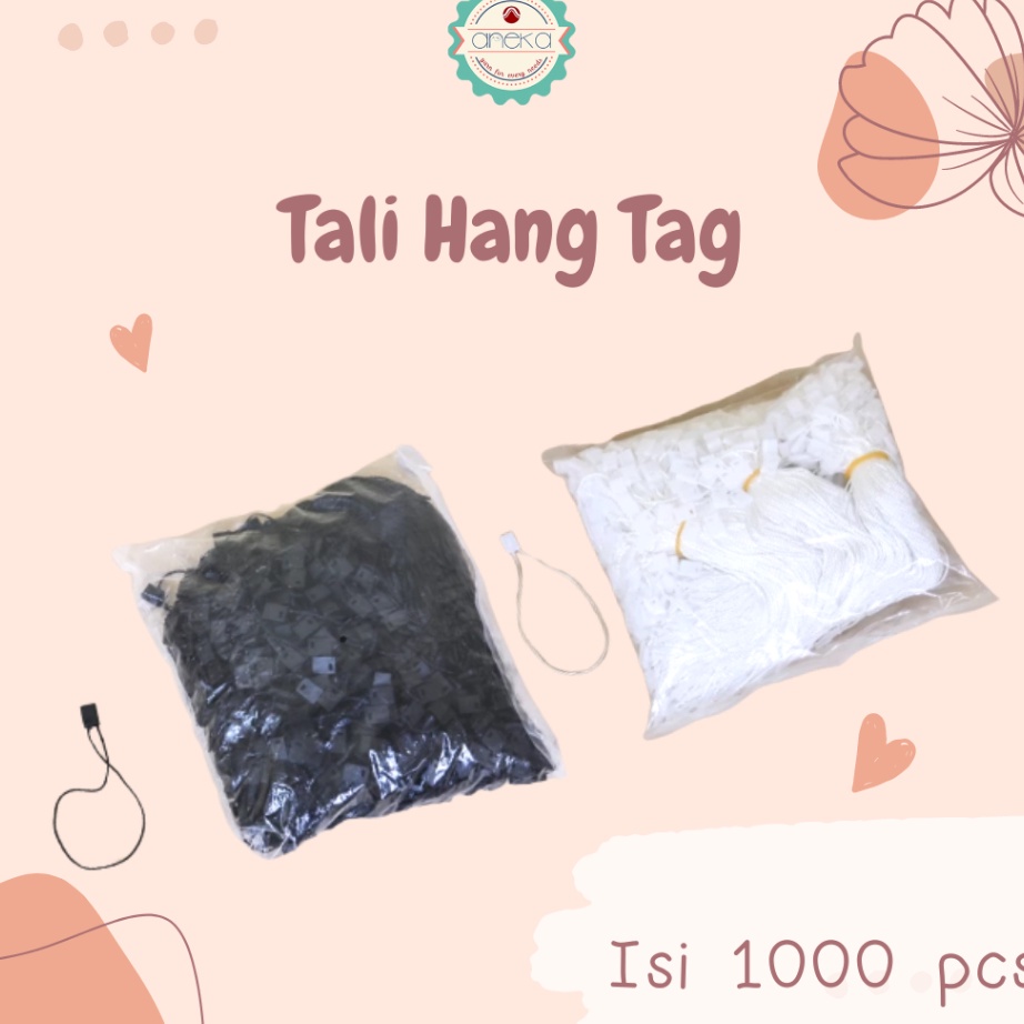 

JQTD8085 COD Tali Hang Tag / Tag Rope Hitam & Putih Murah Isi 1000pcs