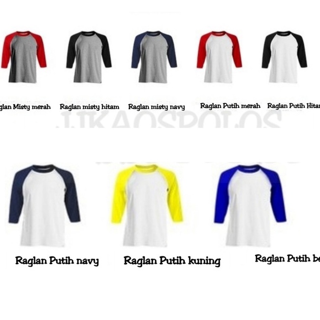 ✓ Size M-Kaos Polos Raglan Cotton Combed 20s