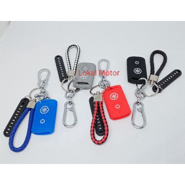 SALE TERBATAS Paket gantungan kunci scrap number + Silicon cover remote keyless Yamaha FAZZIO Nmax X