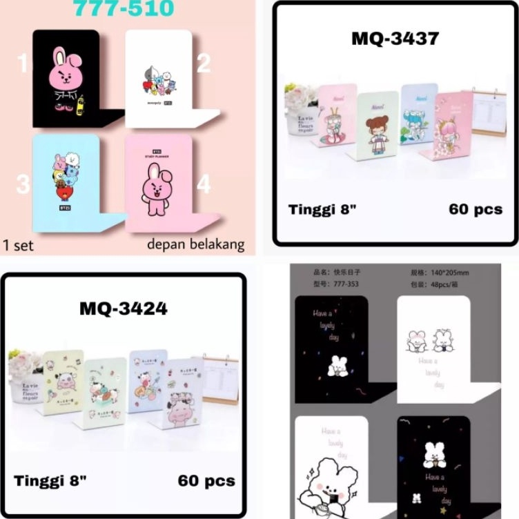 

✧Ready FREE DUS 1 Set Isi 2 Pcs Book End Stand/ Sandaran Penyangga Buku BTS/ Boneka 3437/ Sapi 3424 D37 ☈