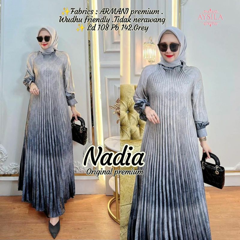 new**NADIA gamis maxy premium dress**bahan armany premium*by Aysila
