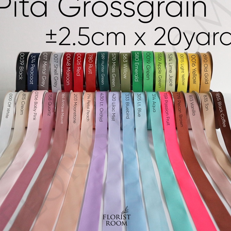 

Terkini Pita Grossgrain ±2.5cm x 20yard - Ribbon - kado - hadiah - Pita Y37 ⁂