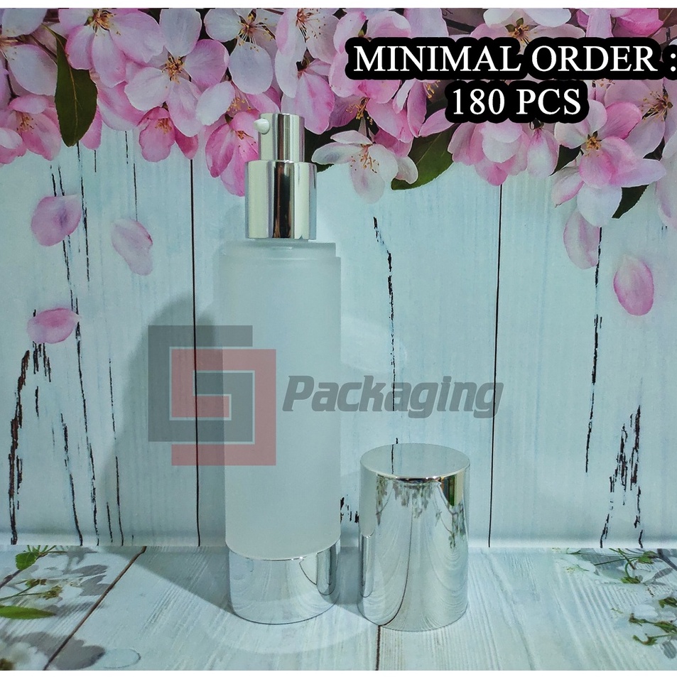 ➟Paling Popular✿➨ 100ml botol serum / pump airless bottle silver frosted 100 ml A57 ☋