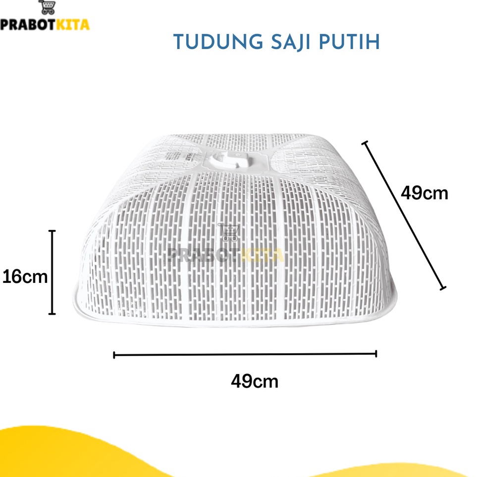 Best Seller Tudung Saji Kotak Putih / Tudung Plastik Penutup Piring / Dish Cover D51