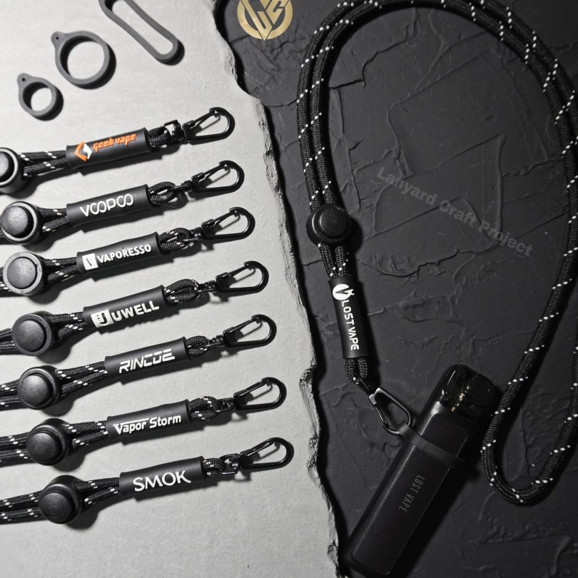 

➘Best Terlaris✥ Lanyard Craft LGK Black White Lanyard Perusik Gantungan Device Universal F73