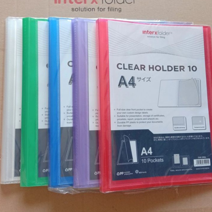 

SGHW8356 Terbaru Clear Holder A4 10 Pocket Inter X / Display Album / Dokumen Keeper