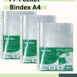 

[G2☛/T➲) PP Pocket / Plastik Pocket / Sheet Protector Ukuran A4 Merk Bindex 5720 ( Isi 20 lembar )- amanahh..!