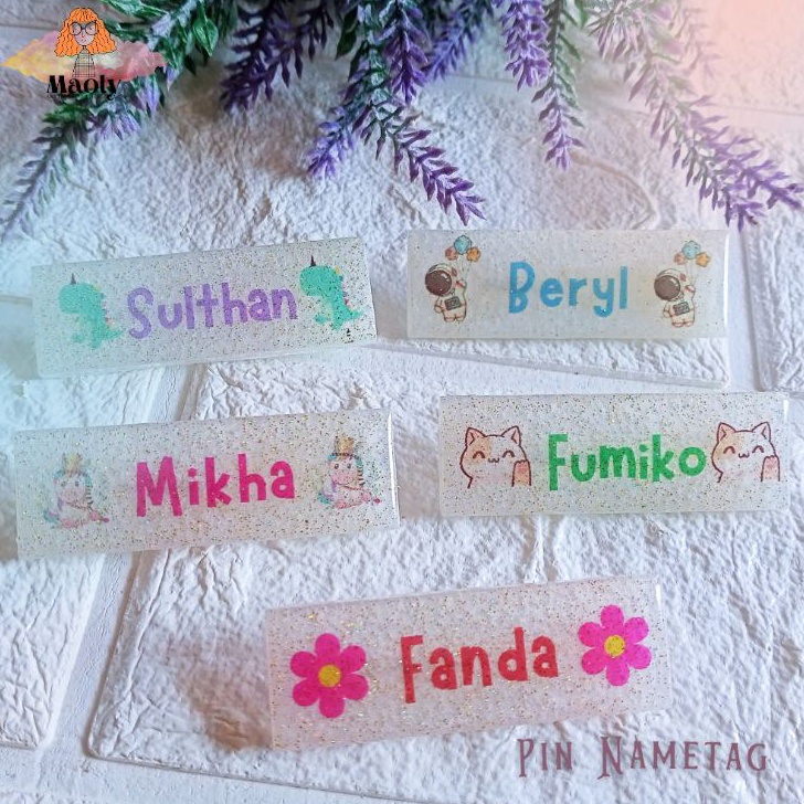 

YSZZ3821 [KODE 77] Nametag Anak Unik Pin Lucu Papan Nama Dada Akrilik Resin Custom Warna MAGNET PENITI