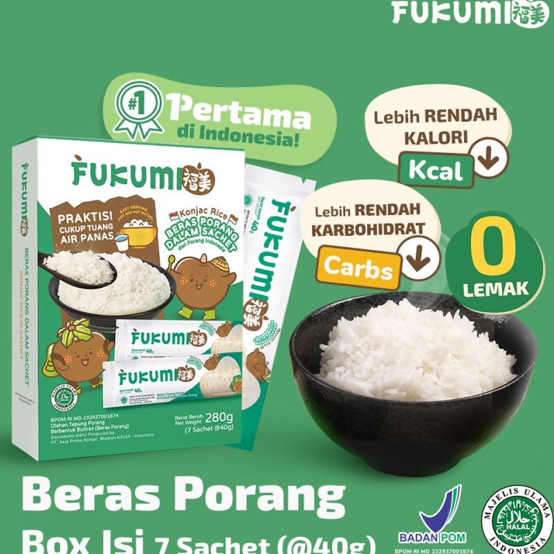 

FYHY1059 Terlaku.../ Fukumi Beras Porang dalam sachet 280grm