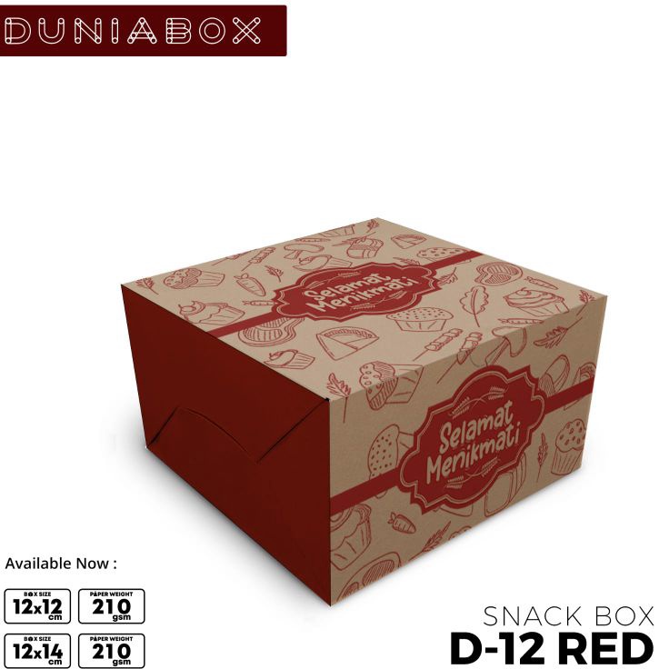 

❆Best Product isi 50pcs Dus Snack 12x12 & 12x14 / Dus Makan Kue K98 ❃