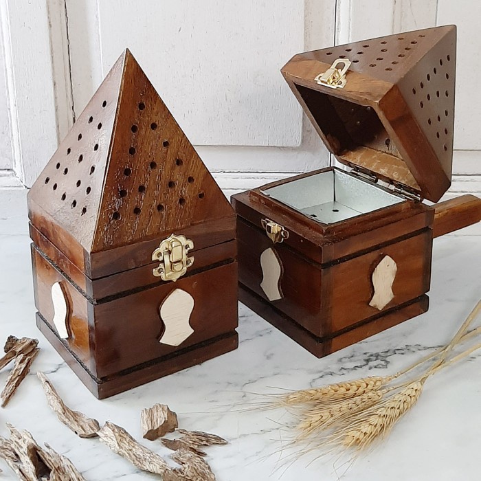 Adealines- Mabkhara Prapen Kerucut Kayu Jati Tempat Bakar Bukhur Dupa Gaharu