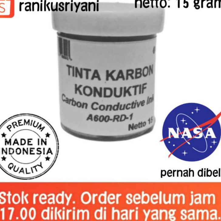 

☊Big Sale✭ Carbon Conductive Paint 15 gram Ink Tinta Lem Karbon Konduktif Penyambung Jalur PCB Karbon F42 ✬