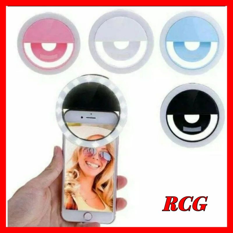 Lampu Selfi Ring Bulat RingLight Mini Flash Lampu Selfi Hp Handphone Ring Light Jepit Kecil