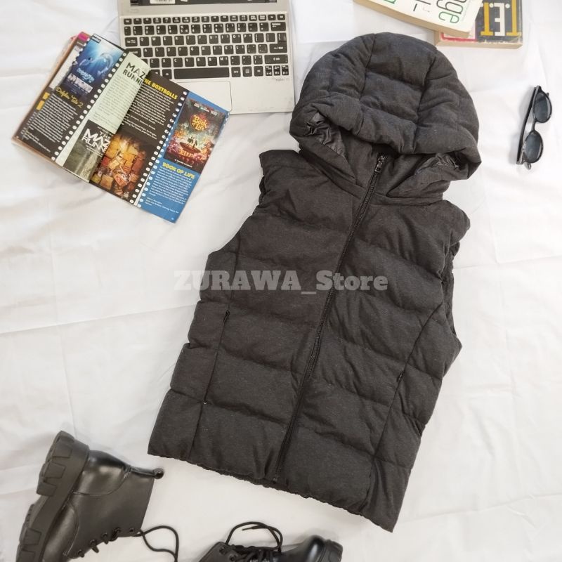 Vest Rompi Uniqlo Bulang Kupluk Hoodie Original