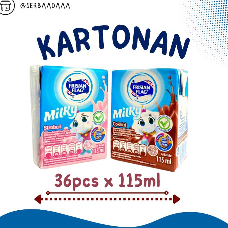 

YCFB0899 【FSASH SALE】 Frisian Flag Milky UHT 115 × 36 Pcs | Kartonan