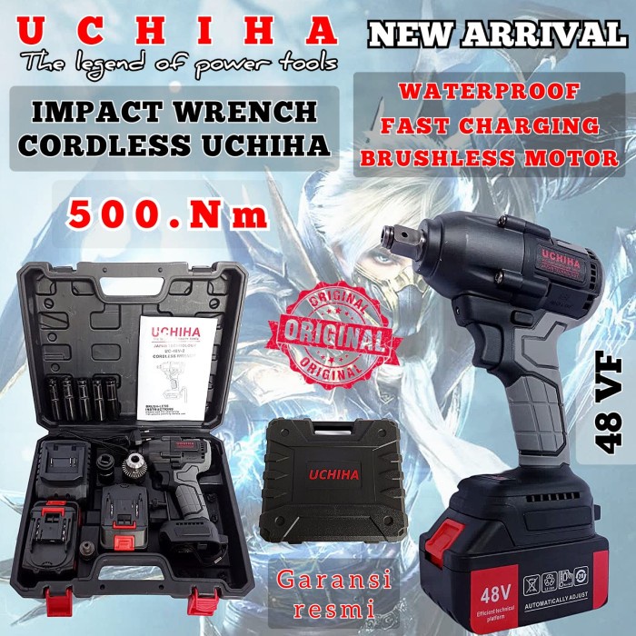 Impact Wrench Cordless type 48Vf double baterai UCHIHA japan New ori