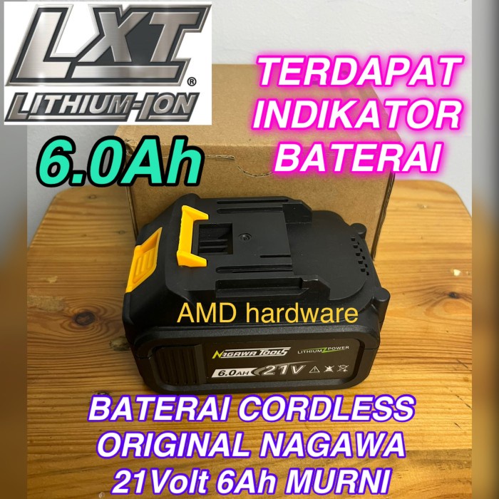 NAGAWA BATERAI Battery Bor Cordless Impact Wrench Socket 21V - 21 Volt
