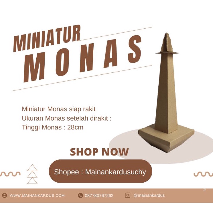 

➾Super Promo✹ Monas Kardus | prakarya sekolah | miniatur monas R38 ✧